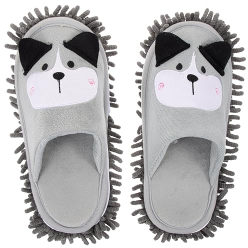 EXCEART Plüschhausschuhe 1 Paar Wischmopp Schuhe Mop Schuhe Mikrofaser Staubmopp Hausschuhe Putzschuhe Putzsocken Bodenreiniger Staubmopp Wischmop Putz Pantoffeln Für Schmutz Reinigung