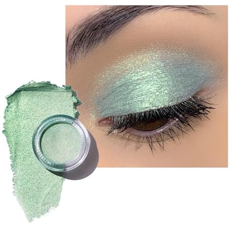 Oulac Glitzer Lidschatten Mintgrün | Hochpigmentierter Feine Textur | Wasserfest & Langlebig | Metallisch schimmernde Finish | Verblendbar & Faltenfreies Augen-Makeup | Vegan & Cruelty-Free | 06g (16)