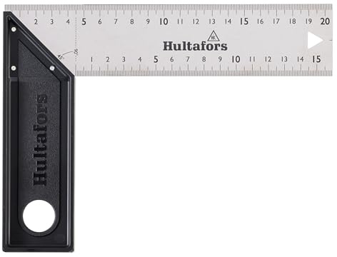 Winkel Light 205mm x 45mm aus Edelstahl von Hultafors I Toleranz von ±0,06° I 45°/90°/135° I Messfunktion von Längen & Winkeln I Made in EU I 310303