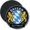 Klettpatch 68 mm - Bayern Freistaat Blau-Weiß Löwe Löwen Flagge Wappen bayerische Raute/Patch gewebt mit Kettelrand und Klett-Austattung für Rucksack und Kleidung (Schwarz)