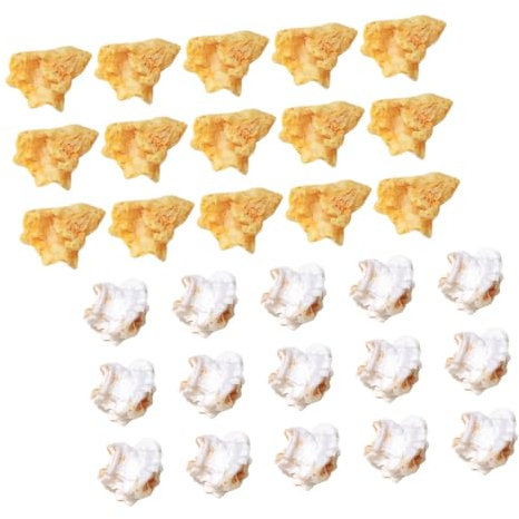 Abaodam 30pcs Simulation Popcorn Mini Faux Popcorn Model for DIY Craft Adornment Phone Case Ornament Photography Prop Holiday Party Display Plastic Food Decoration
