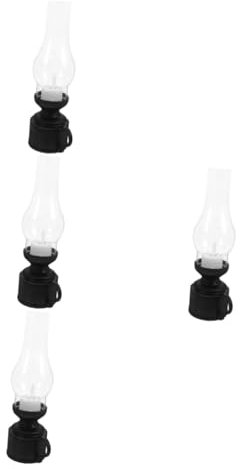 Cabilock 4 Piezas Lámpara De Queroseno Retro Linterna De Queroseno Transparente Luz Led De Queroseno Lámpara De Decorativa Lampara De Queroseno Linterna De Aceite Linternas Páginas