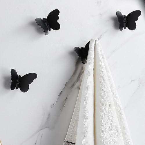 Büro Set Schreibtisch Holz Kreative Metall Haken Einzel Haken Hinter Der Eingangstür Küche Edelstahl Schmetterling Haken Tumblr Stifte Unter 5 (Black, 7.5x5.2x4.5cm)