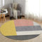 DJHWWD Tapis Entrée Extérieur Tapis saalon Tapis Rond d'intérieur pour Chambre à Coucher, Rose, Gris, Jaune Deco Chambre Porte d Entree Maison 100X100CM