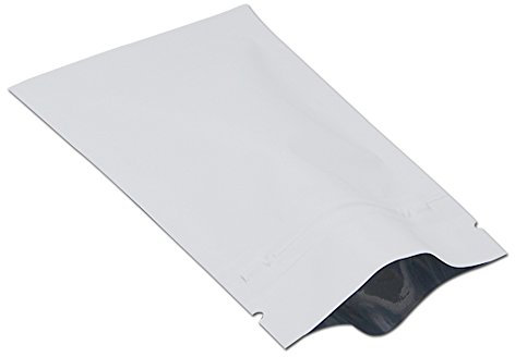 WACCOMT Pack 100 Pezzi Alluminio Schermo Pacchetto Tasche Zip Top Piatto Sacchetto Caffè Bagagli Mylar (Bianco Opaco, 18x26cm (7.1x10.2 inch))