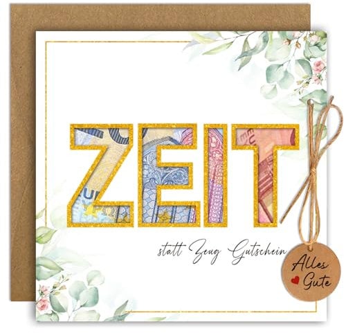Luckeey Zeit Statt Zeug Gutschein, Gutschein zum Selber Ausfüllen, Das Schönste Geschenk Geldgeschenke Verpackung mit Umschlägen, Gutscheinidee, Geschenkidee - Gutschein für Gemeinsame Zeit