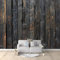 Papier Peint Panoramique Géométrie Du Grain De Bois Rétro Noir Intissé Murale, Photo Murale pour Salon Chambre d'enfants restaurant Décoration Murale 300x210 cm