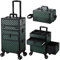 Kosmetik Trolley mit Schubladen Professioneller Kosmetikkoffer Nagelkoffer Make up Koffer Schminkkoffer Großer Friseurkoffer Abschließbarer Beauty Koffer Multikoffer,Dunkelgrün