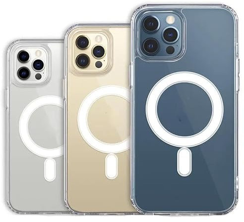 Magnetic Clear Case for iPhone 13, iPhone 14 Compatible with MagSafe Wireless Charging, Shockproof Protection, Classic Hybrid Transparent Non Yellowing Hard Back Phone Bumper Cover for iPhone 13/14