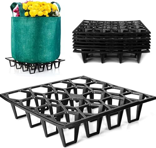 Cannrise Pot Holder Plant Stand – 7-Pack Plant Stand Indoor and Outdoor for Pots and Grow Bags – Heavy Duty Stand Supports 75kg/165.3lb – Improves Drainage and Aeration