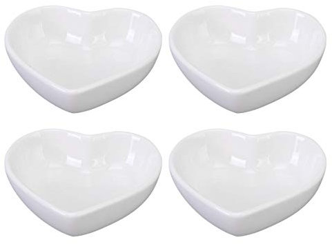 BESPORTBLE Herzförmige Keramikschalen 4 Stück Kreatives Tablett Dekor Für Schreibtisch Und Fotorequisiten Leichtes Tragbares Servierteller Für Zuhause Und Küche