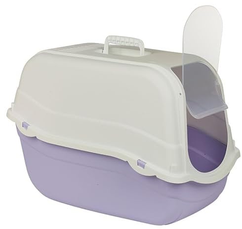 URBNLIVING Enclosed Cat Litter Box - Extra Large Hooded Tray with Filter, Scoop & Carry Handle - Easy Clean, Odor Control, Secure Flap Door for Cats, 8 Color Options
