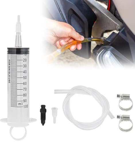 100 ml Spritze und 50 cm Schlauch, Motorrad-Bremsen-Entlüftungsset, Bremsöl Entlüftungsset Hydraulische Motorrad Scheiben, Bremsenentlüfte Roller, für Motorräder Roller, Quads Ölwechsel Ersatzwerkzeug