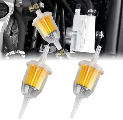 2x Benzinfilter Kraftstofffilter, 6mm 8mm Universal Filter Set | In-Line Dieselfilter Gerader Kopf für Moped, Motorrad, Roller, Rasenmäher, Gasöl Flüssigkeitsfilter Kraftstoffleitung