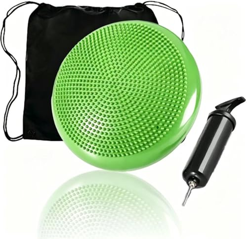 Balance Kissen Ballsitzkissen für Koordinations Rückentraining, Orthopädisches Sitzkissen, Luftkissen für Fitnesstraining inkl. Pumpe Workout Guide Bag, Balancekissen