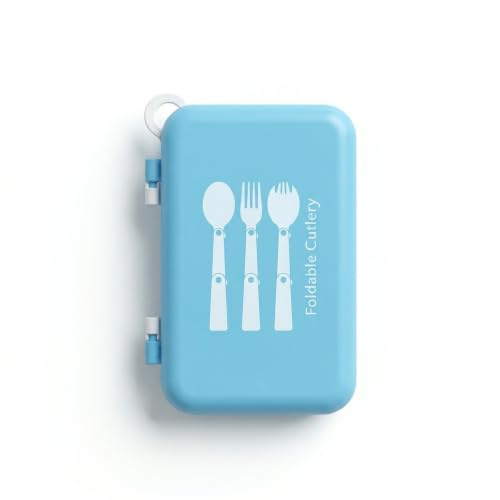 Nivofu 3 Pezzi Posate Pieghevoli, Set posate pieghevoli, Portatili | Acciaio Inossidabile 304, Forchetta Pieghevole, Cucchiaio pieghevole, Con Scatola, Campeggio, Outdoor, Picnic