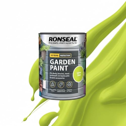 Milena Lime Zest Garden Paint 750ml, Water Based Wooden Paints, Fast Drying Matt Finish, Long Lasting Fade Resistance Fence Paint, DIY Colour for Brick, Flower Pots (Lime Zest, 750 M L)