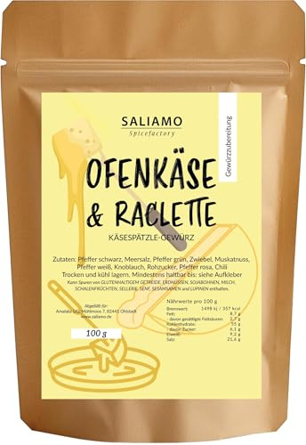 SALIAMO Ofenkäse & Raclette Gewürz (100g) – Premium Gewürzmischung für Grillkäse, Fondue und Käseplatten – Aromatisch & Ohne Zusätze – Gourmet Käsegewürz