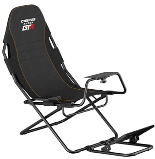 Indeca Cockpit Simracing Corpus Racer GTR con Asiento Plegable | Soporte para Volante, Pedales y Palanca de Cambios | Estructura Ajustable y Estable