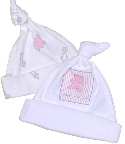 BabyPrem Baby Frühchen Kleidung Packung mit 2 Mützen aus Baumwolle Mädchen 32-50cm