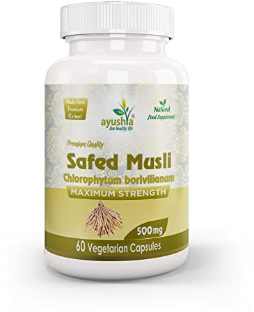 Ayushya Safed Musli Capsule , 60 Capsules, Natural
