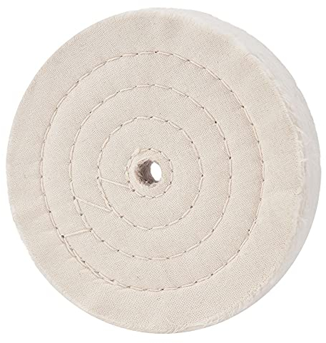 QZATACAEN Baumwoll polierscheibe150mm extra dickes spiralförmig genähtes Polierkissen für Tischschleifwerkzeug mit 12.7mm Dornloch (70-lagig) 1 Stücke