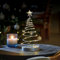 Marco Paul Interiors Traditional Silver Spiral Tree Light Christmas Decorations with LEDs - Battery Operated Pre-Lit Standing Table Centrepiece Christmas Ornaments Festive Light Up Tree Xmas Decor