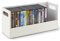 Stock Your Home DVD Storage Box, Movie Shelf Organizer for Blu-Ray, Video Game Cases, CDs, VHS Tape Display Stand, Disc Holder Can Store Up to 28 DVDs, Faux Leather (White)