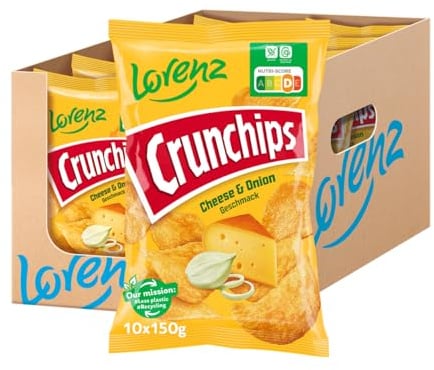 LORENZ | Crunchips Cheese & Onion | 10 x 150g | vegetarisch