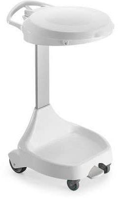 Horison Industries Plastic Bag Holder, Mobile Holder, Bag Holder, Plastic Mobile Sack Holders Semi-Mobile, Wheelie Bins, Garbage Waste Bag Holder - Pedal Bin, White - 120L - 990x640x500mm