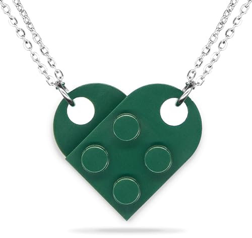 NumeroPhi 2 originelle Halsketten für Paare | Echte Ziegelsteine | Herzkette Bräutigam | Idee Valentinstag Jahrestag Bricks, One Size, Edelstahl, Nicht zutreffend