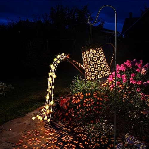 GuKKK Regadera Solar Luces Decoraciones de Jardín, Luces LED para Jardín con Diseño de Estrella, Impermeable LED Luz de Hadas Cielo Estrellado con Soporte, para Valla de Parque, Césped, Patio, Porch