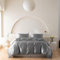 Wotcsil Satin Bettwäsche 135x200 Silber-Grau Damast Seidenbettwäsche Bettwäsche 135x200 Satin Seiden Bettbezug Set Seidige Uni Einfarbig Polyester Seide Bettbezug Mit Kissenbezug