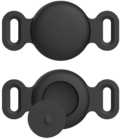Vancle Wasserdicht Silikon Airtag Hülle, Hunde- und Katzenhalsbänder Kompatibel mit Apple AirTag GPS Finder Anti-Verlust Gerät 1 Stück Kratzfeste Schutzhülle für Air Tag Tracker