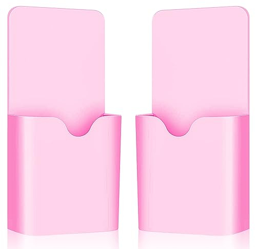 Luckious 2pcs Magnetic Pen Holder, Dry Erase Marker Magnetic Cup Holder Organiser, Home Office Supplies for Whiteboard Storage Cabinet Desk (White or Pink)