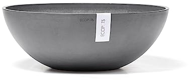 Ecopots Blumentopf Vienna Grau - Durchmesser Ø 70 cm rund groß - Pflanzentopf aus Recycling Kunststoff - Übertopf modern für Indoor und Outdoor
