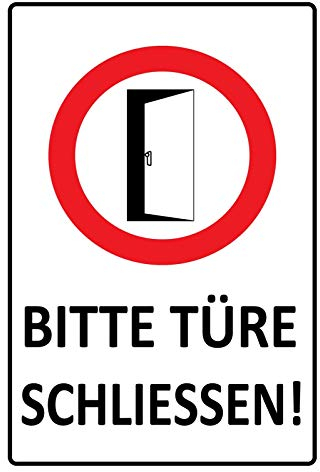 Ontrada Holzschild 20x30cm Bitte Türe schließen Holz Schild