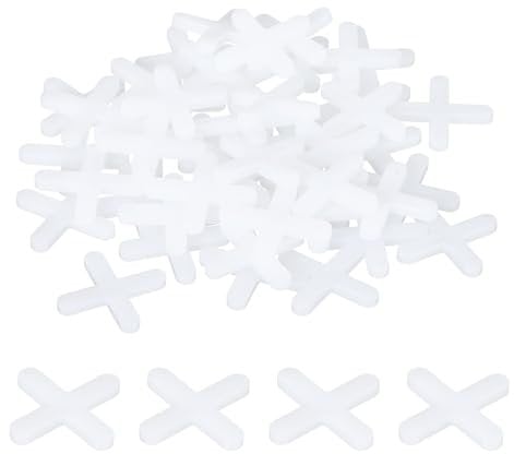 sourcing map 300Pcs Tile Spacers 4mm 5/32 Wall Floor Tile Plastic Cross Spacer for Ceramic Tile Installation, White