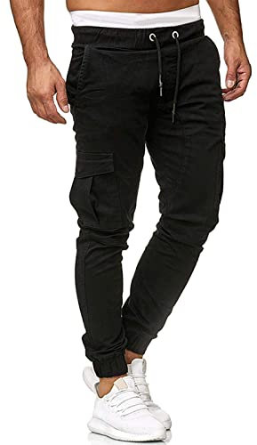 Pantalon Cargo Homme, Pantalon De Travail Homme Jogging Cargo Pants Survêtements Pantalon Jogging Homme De Travail Hiver Treillis Camouflage Chemise Jeans Moto(A012,M)