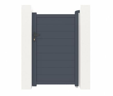 Casanoov Portillon EIGER 1x1,60m Aluminium Gris Anthracite – Design Plein Élégant et Moderne – Robuste Inoxydable Résistant Intempéries – Montage Facile Clôture Jardin Sécurisée Intimité 100x161cm