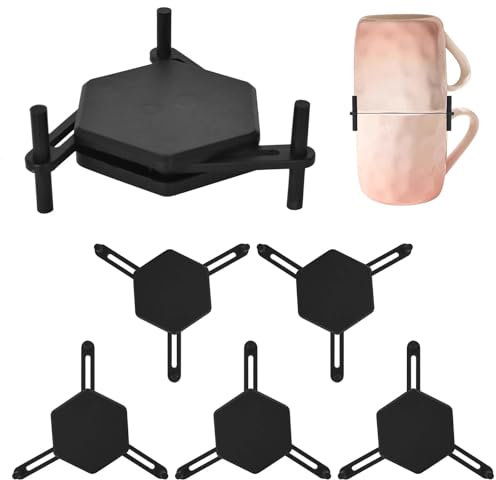 Marjoramy Lot De 6 Organisateur De Tasses À Café,Empileur De Tasse À Café,Support Tasse A Cafe Empilable,Porte Mug,Rangement Tasse, Pour Tasses À Thé Et Tasses À Café