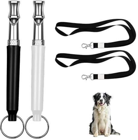 2 Pièces Sifflets pour Chien, Sifflet Ultrason Chien Anti Aboiement Sifflet Dressage Chien avec Lanière Sifflet pour Chien à Haute Fréquence Sifflet Ultrason Chien pour Dressage de Chien