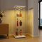 Vitrine en Verre, 3 Étagères, Armoire de Rangement en Verre Sur Pied, Vitrine Led, Meuble Vitrine Verre avec 1 Portes et Serrure, pour Chambre et Salon, 36*42*125cm (Blanc-LED, 1 Porte, 3 étages)