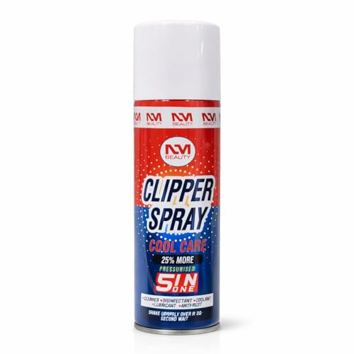Clipper Spray Cool Care 5 IN ONE For Clipper Blades by NM Beauty (Cleaner/Disinfectant/Coolant/Lubricant/Anti-Dust) 500g