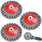 Lot de 3 brosses métalliques M14 125 mm pour meuleuse d'angle, meuleuse d'angle, brosse à disque, brosse à boisson, meuleuse d'angle, brosse métallique pour polissage, décalage et ébavurage (3)