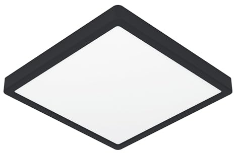 Eglo Connect.z Smart-Home LED Bathroom Ceiling Light Fueva 6-Z, 39 x 39 cm | ZigBee, app and Alexa voice control, light colour (warm white-cold white), dimmable ceiling lamp, black, IP44