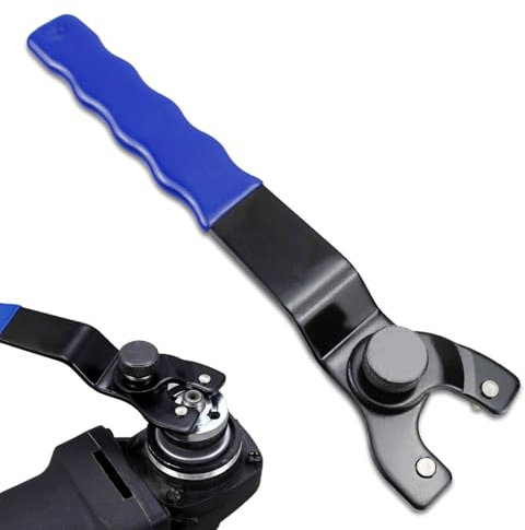 Fogcosy Angle Grinder Key, Grinder Wrench Universal Adjustable Grinders Spanner Wrench, Adjustable Pin Wrenches with Non-Slip Plastic Coated Grip for Angle Grinders (7.48inch)