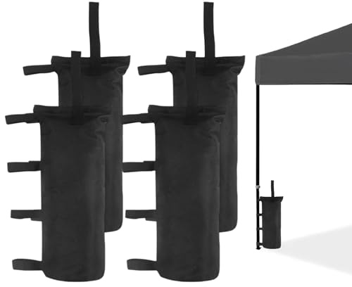 Set di 4 Pesi per Gazebo da Esterno, Zavorra per Gazebo in Oxford 600D Sacchi di Sabbia per Gazebo, Borse da Pesi per Piedi Ombrellone Gazebo per Tende da Sole Esterne, Tende e Gazebo (50 * 20cm）