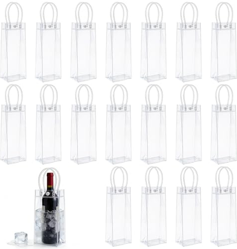 18 pezzi refrigeranti per bottiglie, sacchetto refrigerante: 25 x 10 x 10 cm, in PVC, per bottiglie di ghiaccio, per spumante, per acqua fredda, vino, bevande, feste, attività all'aperto