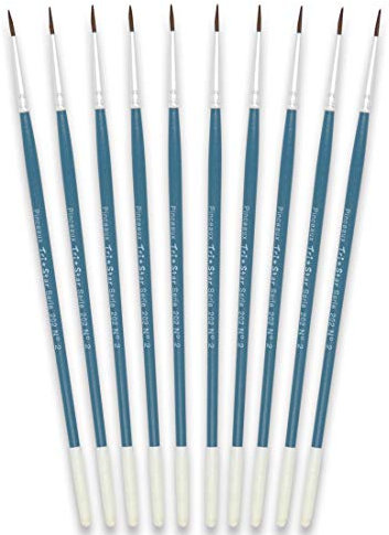 Tristar Série 202 Lot de 10 Pinceaux écoliers poils de poney naturels n°2 Vert